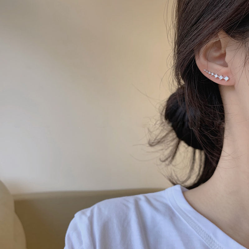 Boucles d'oreilles diamant sept étoiles